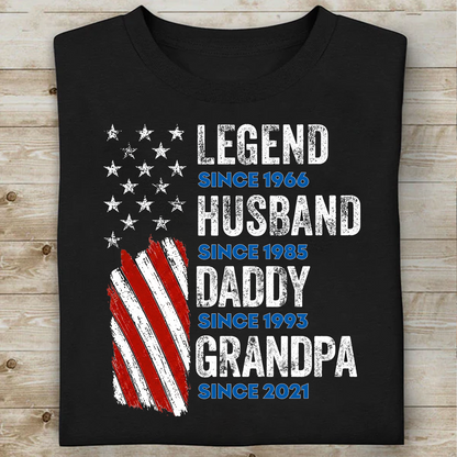 Custom Name Papa-Dad-Husband-Legend Dark Shirt, Personalized Tee Gift For Dad, Father’s Day Gift 685008