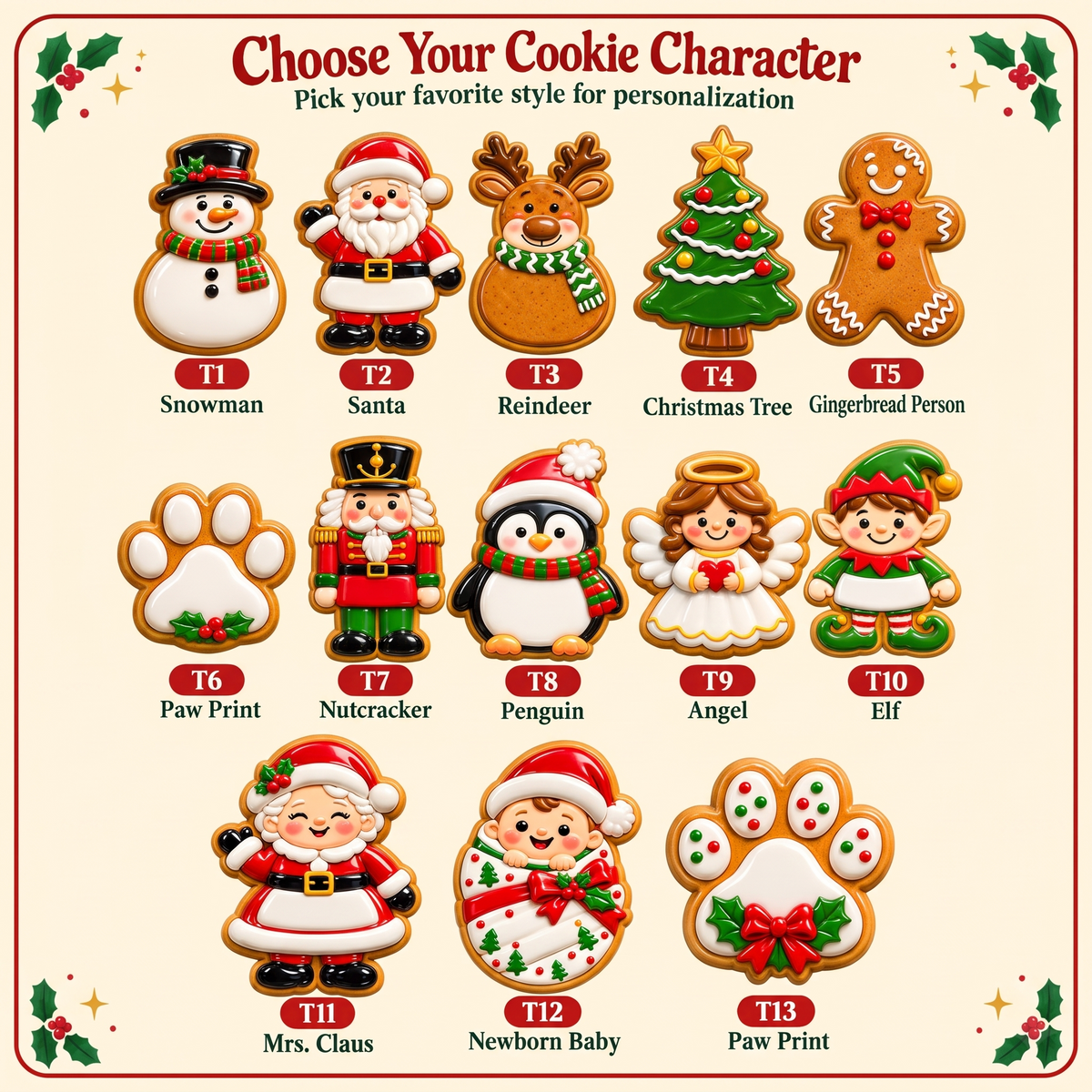 Personalized Christmas Cookie Tray Acrylic Ornament, Custom Family & Pet Name Christmas Tree Decoration 686893 WFD