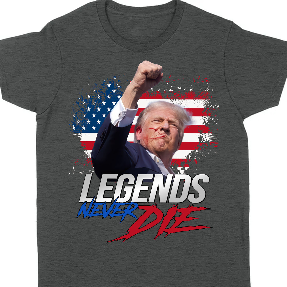 Trump Legends Never Die | Trump Fight 2024 Shirt Pennsylvania Rally | Shirt Dark C1116 - GOP