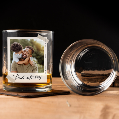 Custom Photo Whiskey Glass Gift For Dad | Personalized Father's Day Gift 685110