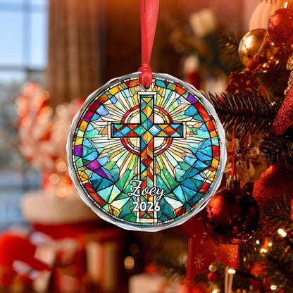 Personalized Christmas Glass Ornament, Custom Name Holiday Keepsake, Family Christmas Gift 686447 WFD