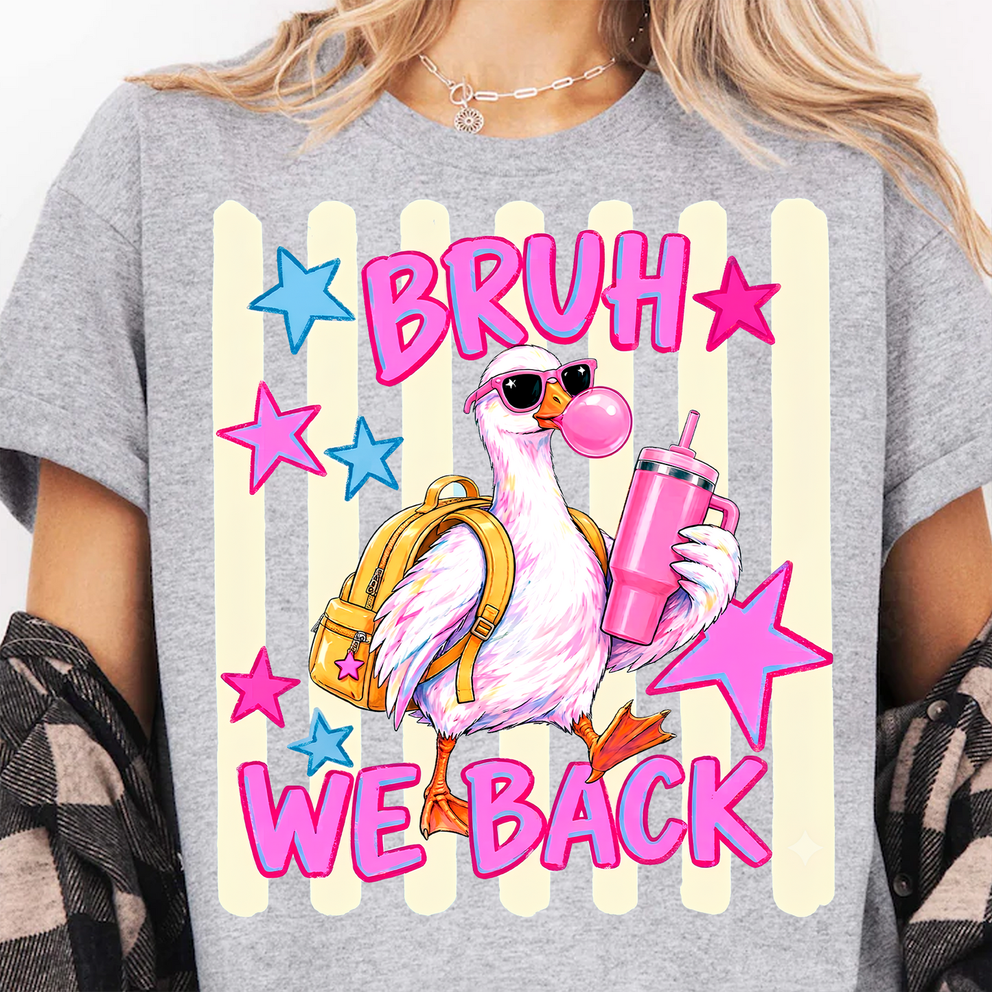 Bruh We Back Shirt, Funny Goose With Backpack Tee, Back To School Shirt 685727