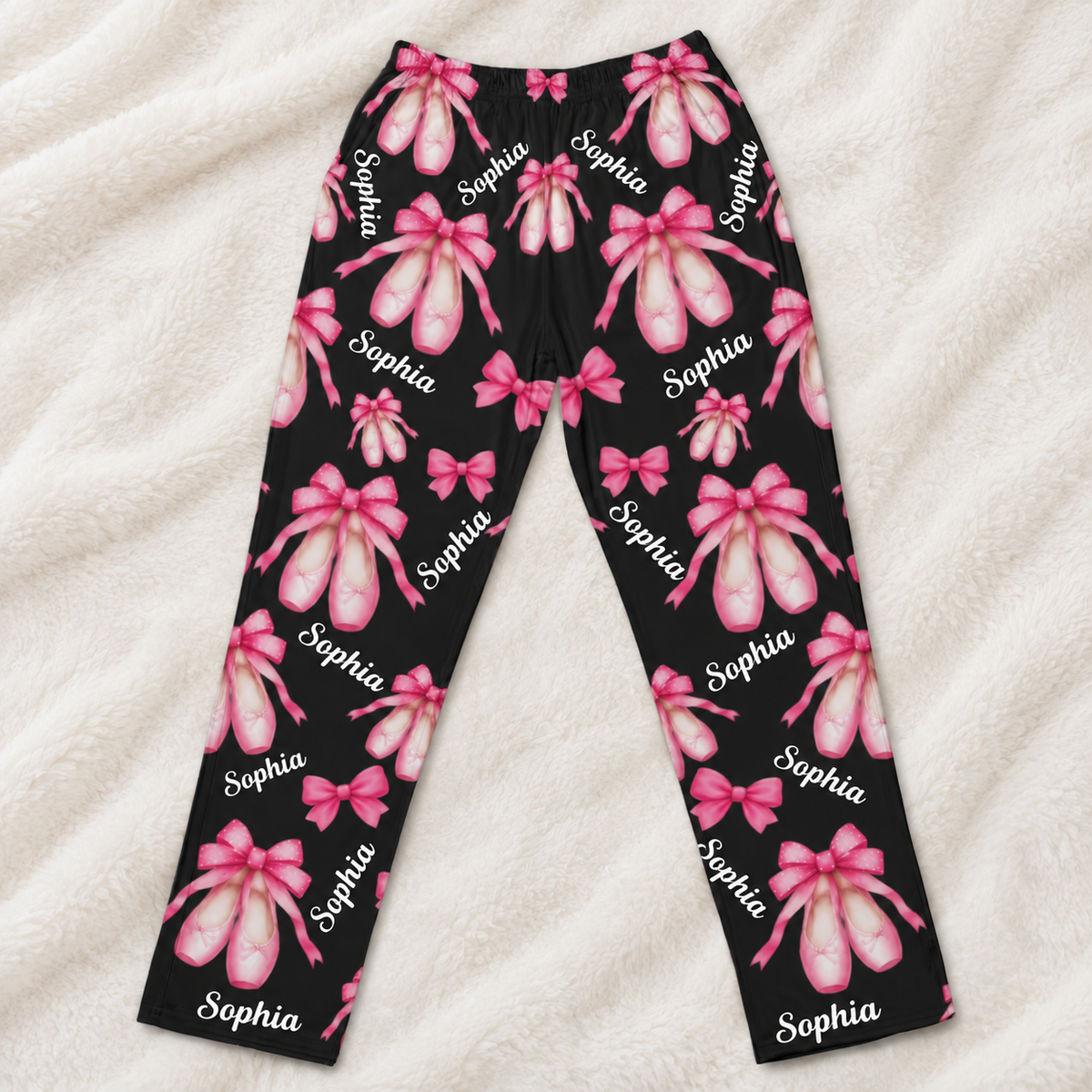 Personalized Coquette Bow Ballet Pajamas Pants, Custom Name Christmas Gift For Ballet Lover 686541 WFD