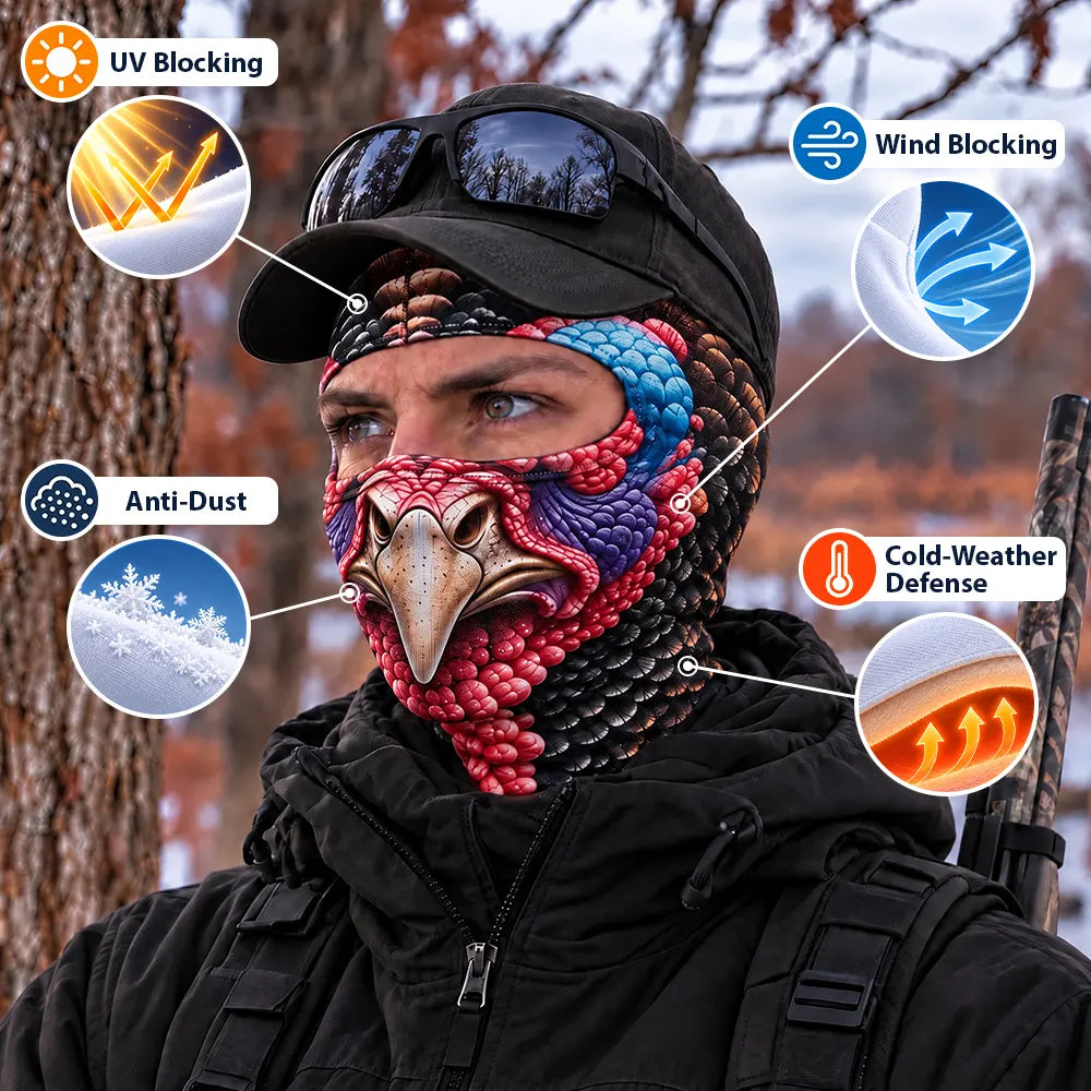 Personalized Funny Realistic Buck, Turkey Head Balaclava Mask, Gag Gift For Hunter 686588 WFD