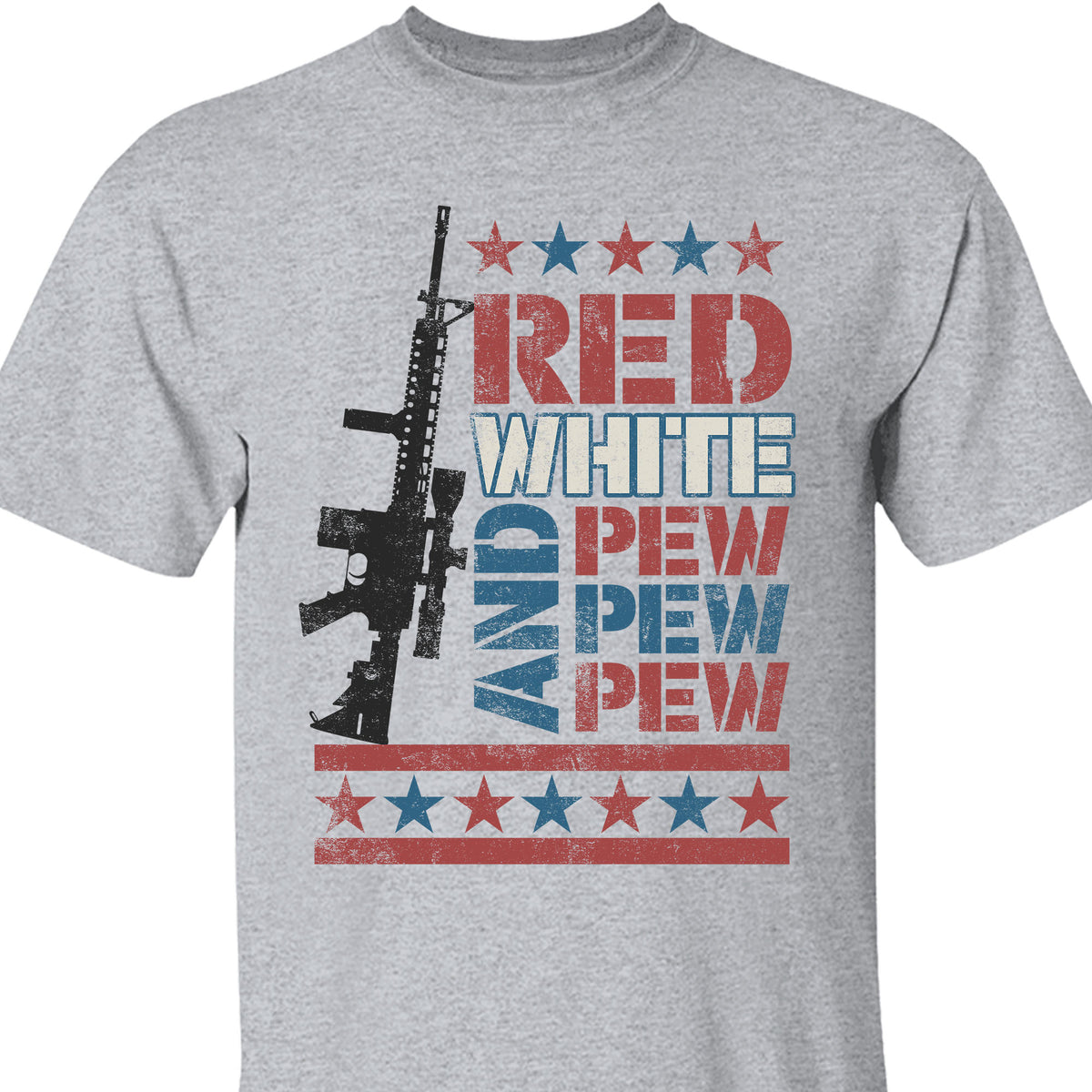 Red White and Pew Pew Pew Unisex Shirt | 4th of July Shirt | Retro America Patriotic Shirt Bright C1055