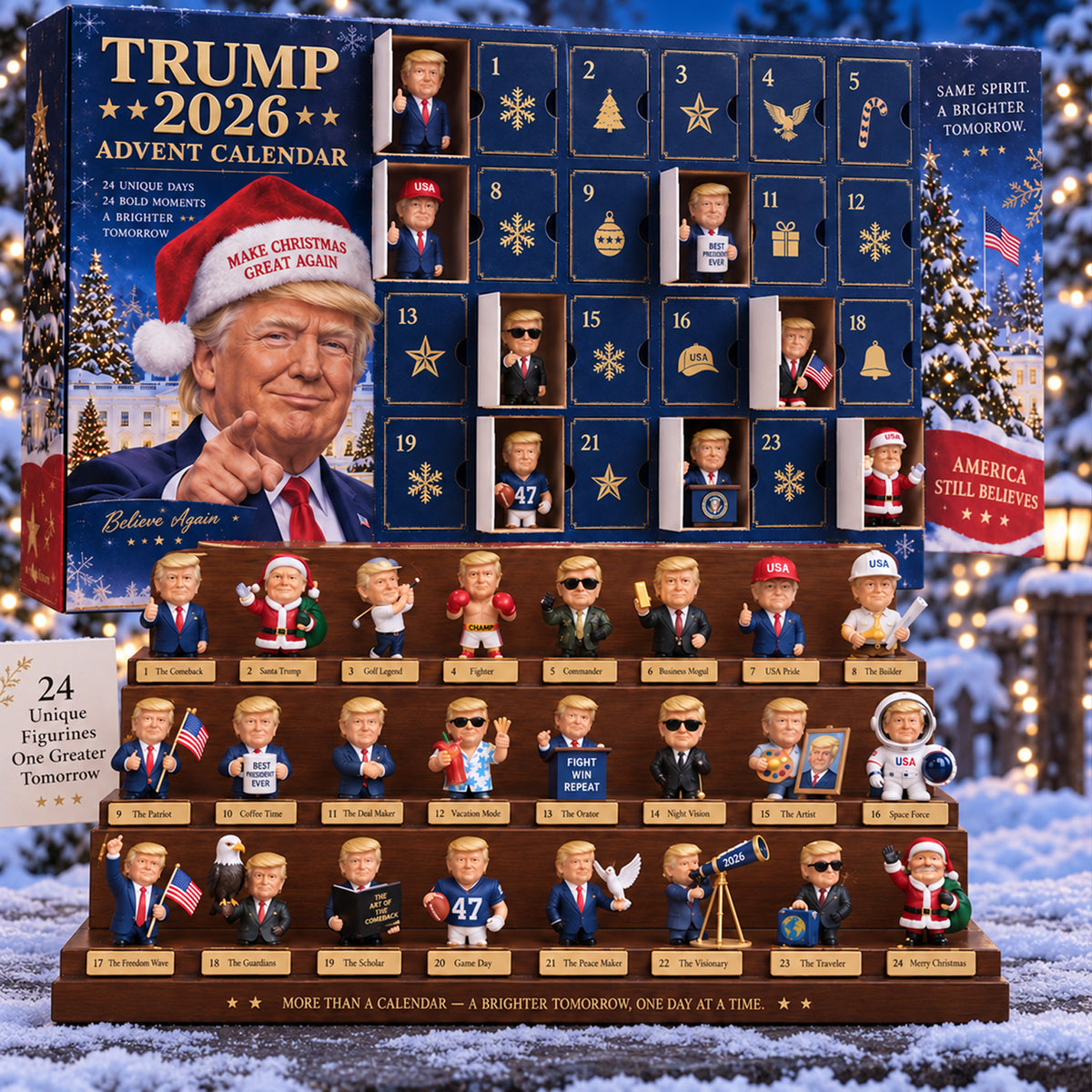 Donald Trump 2026 Christmas Advent Calendar, 24 Day Holiday Countdown, Trump Christmas Gift 686423 WFD
