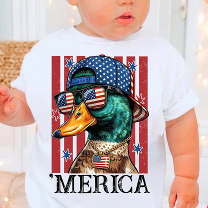 USA 250th Anniversary Kid Shirt, Funny Mallard Duck Boy Tee, Patriotic 4th Of July Shirt 685230