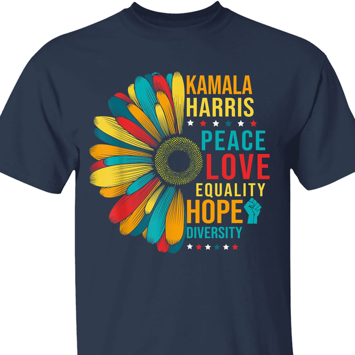 Kamala Harris Peace Love Equality Hope Diversity, Womens Power, Madam President, Kamala Harris 2024 Shirt, Democrat Shirt Dark T1370 - KH2