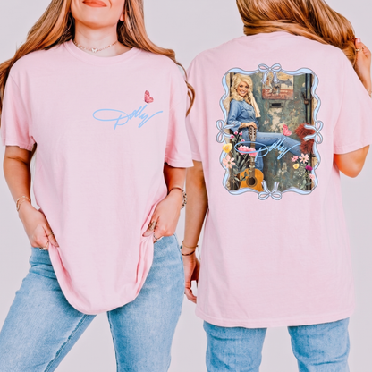 Dolly Parton Pocket & Back Bright Shirt, Country Music Graphic Tee, Dolly Parton Memorial Shirt 686074 WFD