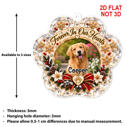 Custom Photo Forever In Our Hearts Acrylic Ornament, Personalized Christmas Gift For Dog Lover 686730