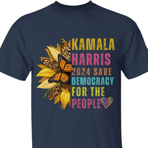 Kamala Harris Save Democracy For The People Shirt | Kamala Harris 2024 Shirt | Democrat Shirt Dark T1397 - KH2