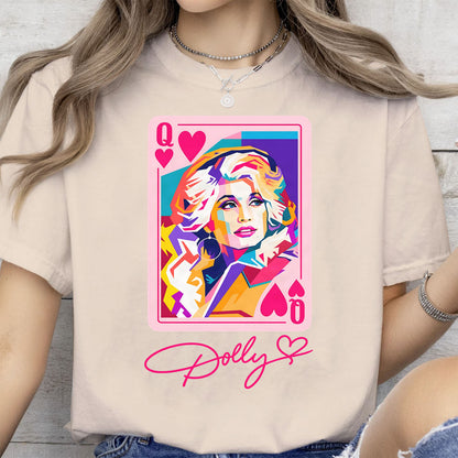 Queen Of Hearts Dolly Parton Memorial Bright Shirt, Pop Art Graphic Tee, Retro Country Legend Apparel 686163