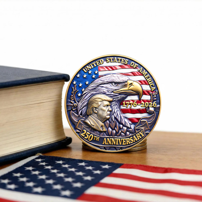 In God We Trust Commemorative Coin, Trump & Washington 250th Anniversary Coin 685794
