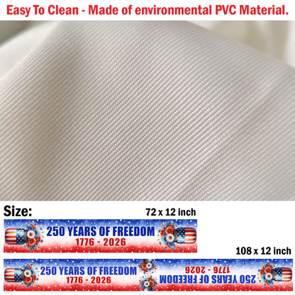 250 Years of Freedom Patriotic Table Runner | Red White and Blue Floral Decor | Independence Day Home Decoration 683642