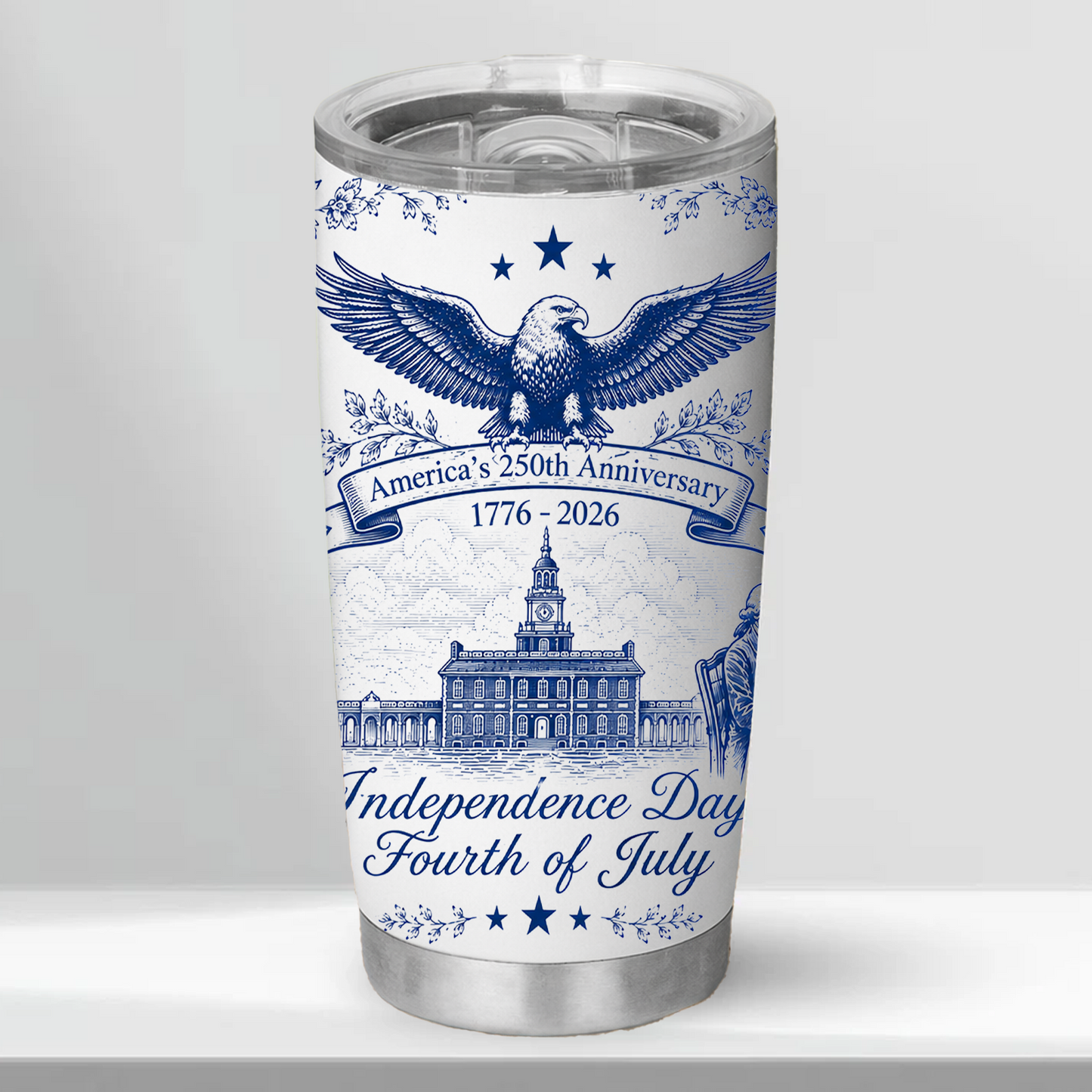 USA 250 Years Anniversary Curved Tumbler | Patriotic Semiquincentennial 1776-2026 20oz Tumbler 685035