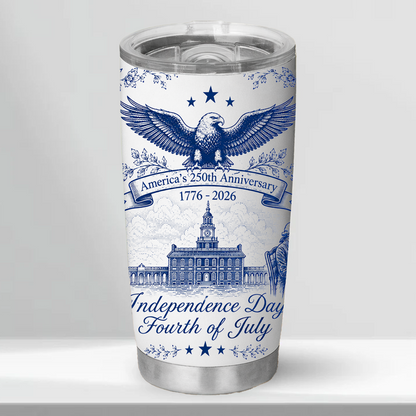 USA 250 Years Anniversary Curved Tumbler | Patriotic Semiquincentennial 1776-2026 20oz Tumbler 685035