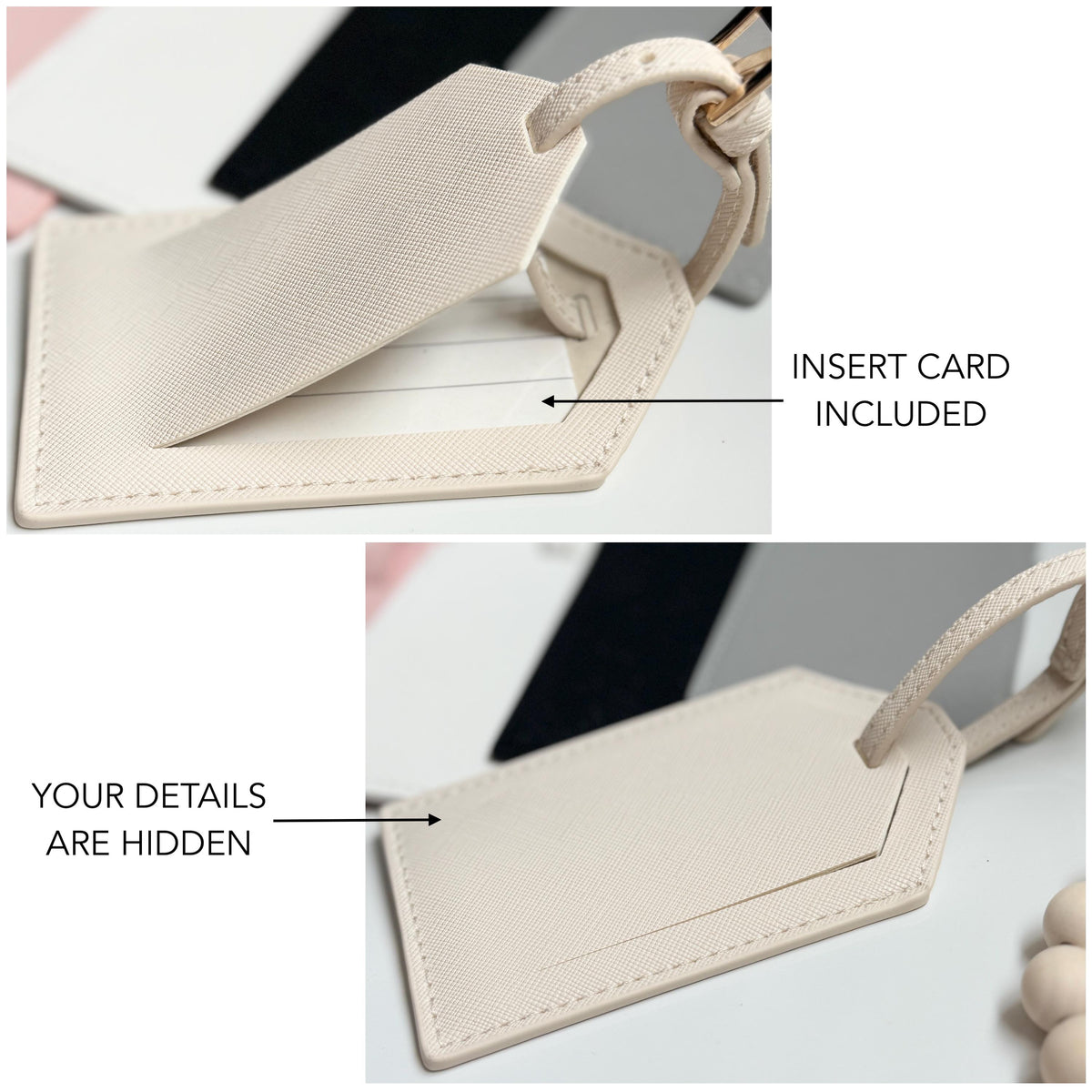 Personalized Saffiano PU Leather Luggage Tag, Custom Gift For Travelers 686343 WFD