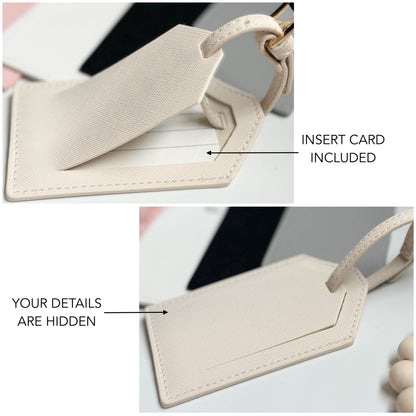 Personalized Saffiano PU Leather Luggage Tag, Custom Gift For Travelers 686343 WFD