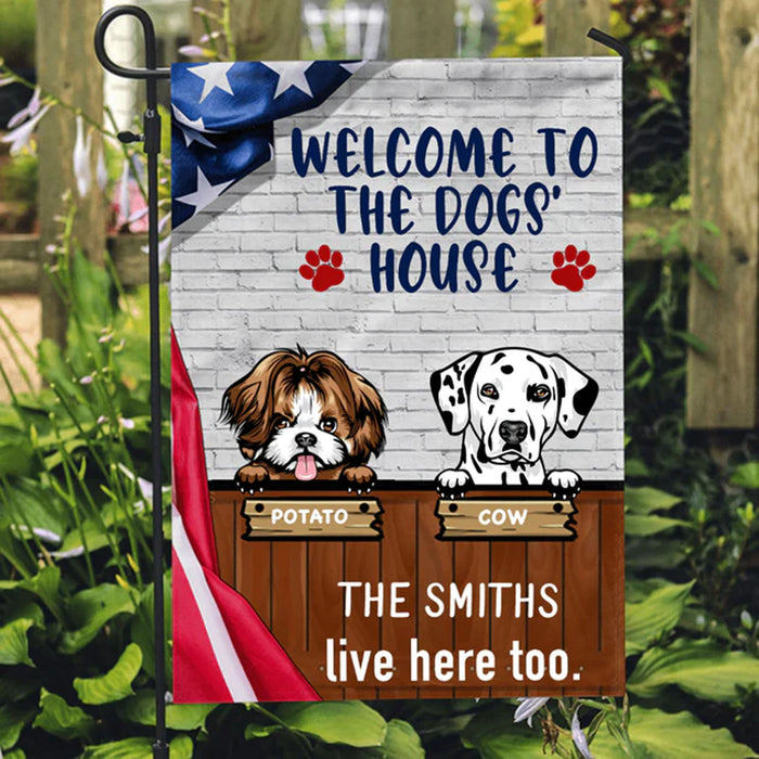 Welcome To The Dogs House Personalized Custom Dog Garden Flag