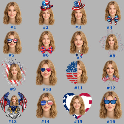 Custom Photo America 250 Temporary Tattoos | Personalized USA 250th Anniversary Tattoos | Patriotic Hat & Emoji Style Tattoos 685268