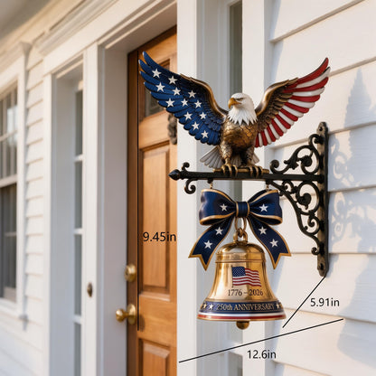 USA 250th Anniversary Wall Bell, Patriotic Freedom Eagle Doorbell, 4th Of July Gift 685286