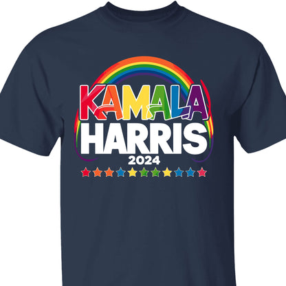 Rainbow Kamala Harris Shirt | Kamala Harris 2024 Shirt | Democrat Shirt Dark T1450 - KH2