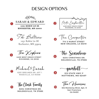 Personalized Return Address Stamp – Self-Inking, Wood Handle & Embosser for Cards and Holiday