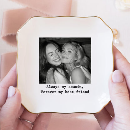 Always My Sister Trinket Dish | Personalized Jewelry Dish | Custom Photo Jewelry Ring Dish | Gift For Bestie 684794