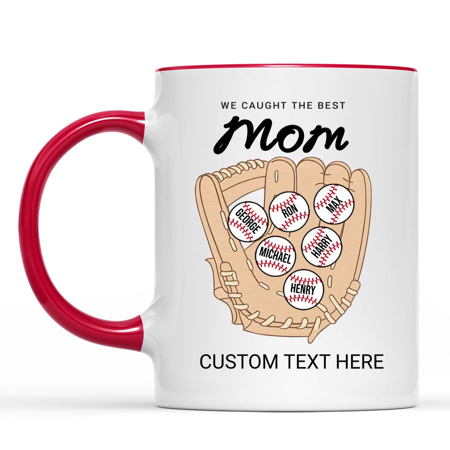 We Caught The Best Mom | Personalized Custom Baseball Mom Mug With Kid's Name | Gift For Mom, Wife | Mother's Day Gift 682249