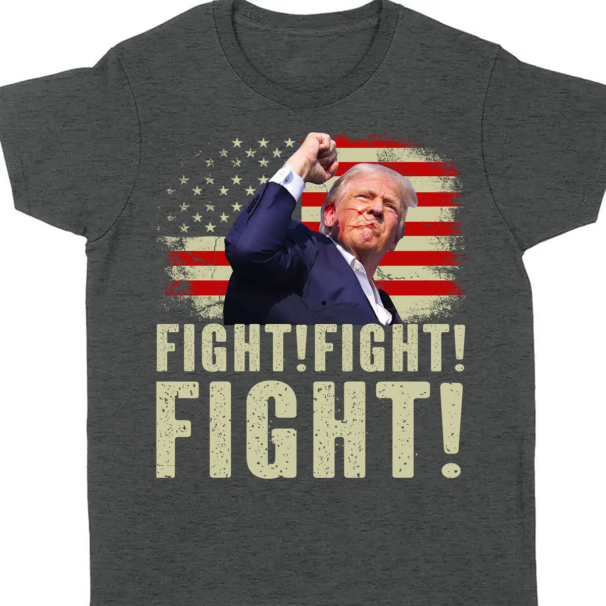 Trump Fight Fight Fight Shirt | Republican Shirt | Trump 2024 Shirt | Trump Supporters Shirt Dark T1565 - GOP