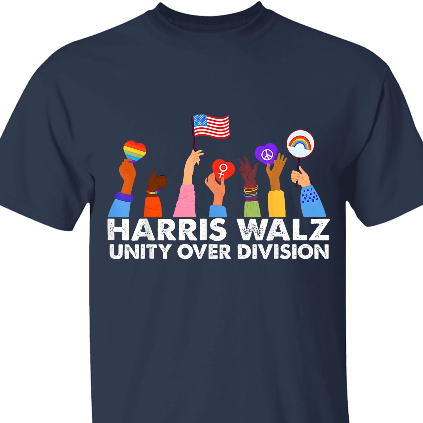 Harris Walz Unity Over Division Shirt | Kamala Harris 2024 Shirt | Democrat Shirt Dark T1409 - KH2