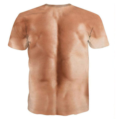 Funny Men's 3D Muscle Tattoo AOP Shirt, Muscle Six Pack Abs T-Shirt, Funny Men Gag Gift 686659 WFD
