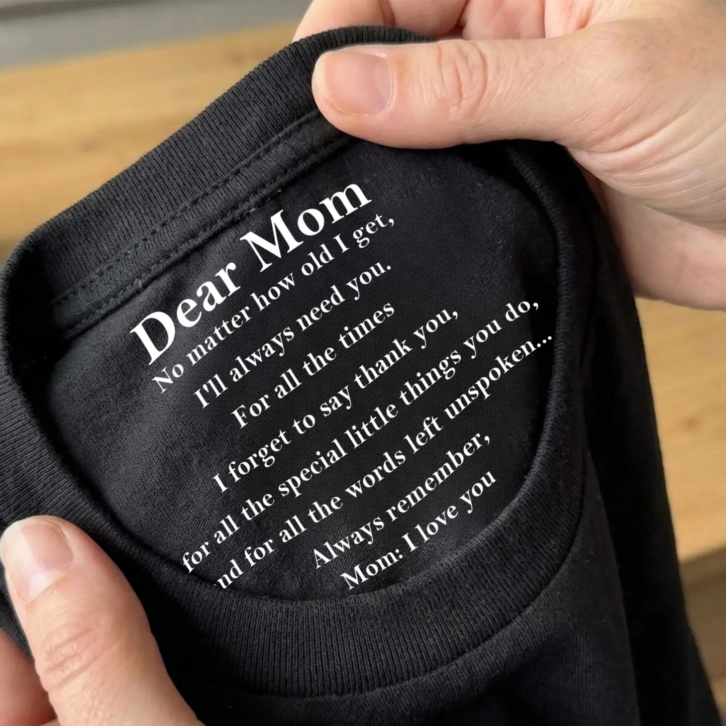 Custom Inside Neck Print Shirt, Personalized Gift For Mom, Hidden Message Shirt For Mother's Day 684664