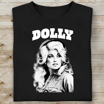 Classic Black And White Dolly Parton Memorial Shirt - Retro Country Graphic Tee 686042