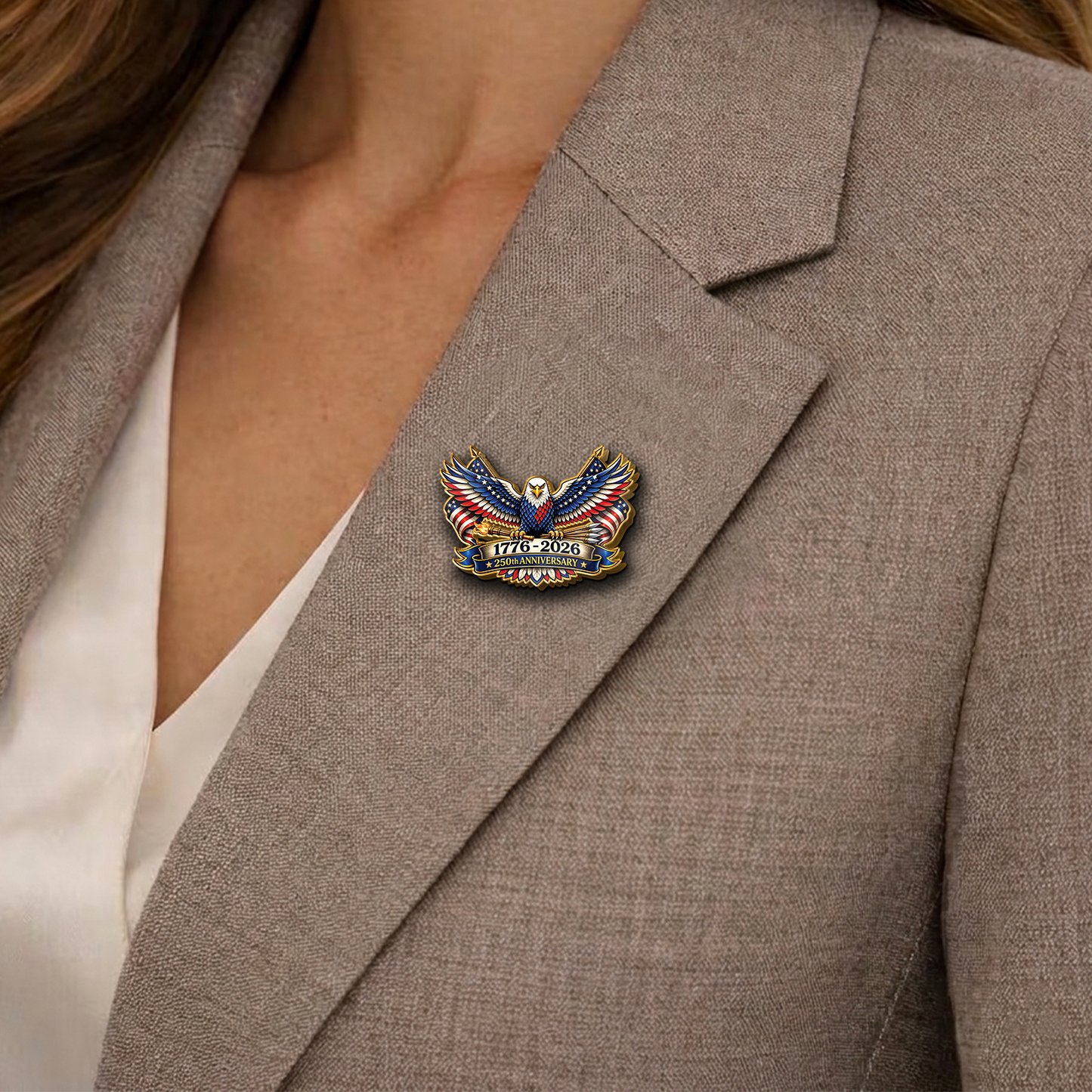 USA 250 Years Anniversary Lapel Pin Pack of 10 | Patriotic Independence Day Eagle Pin 684629