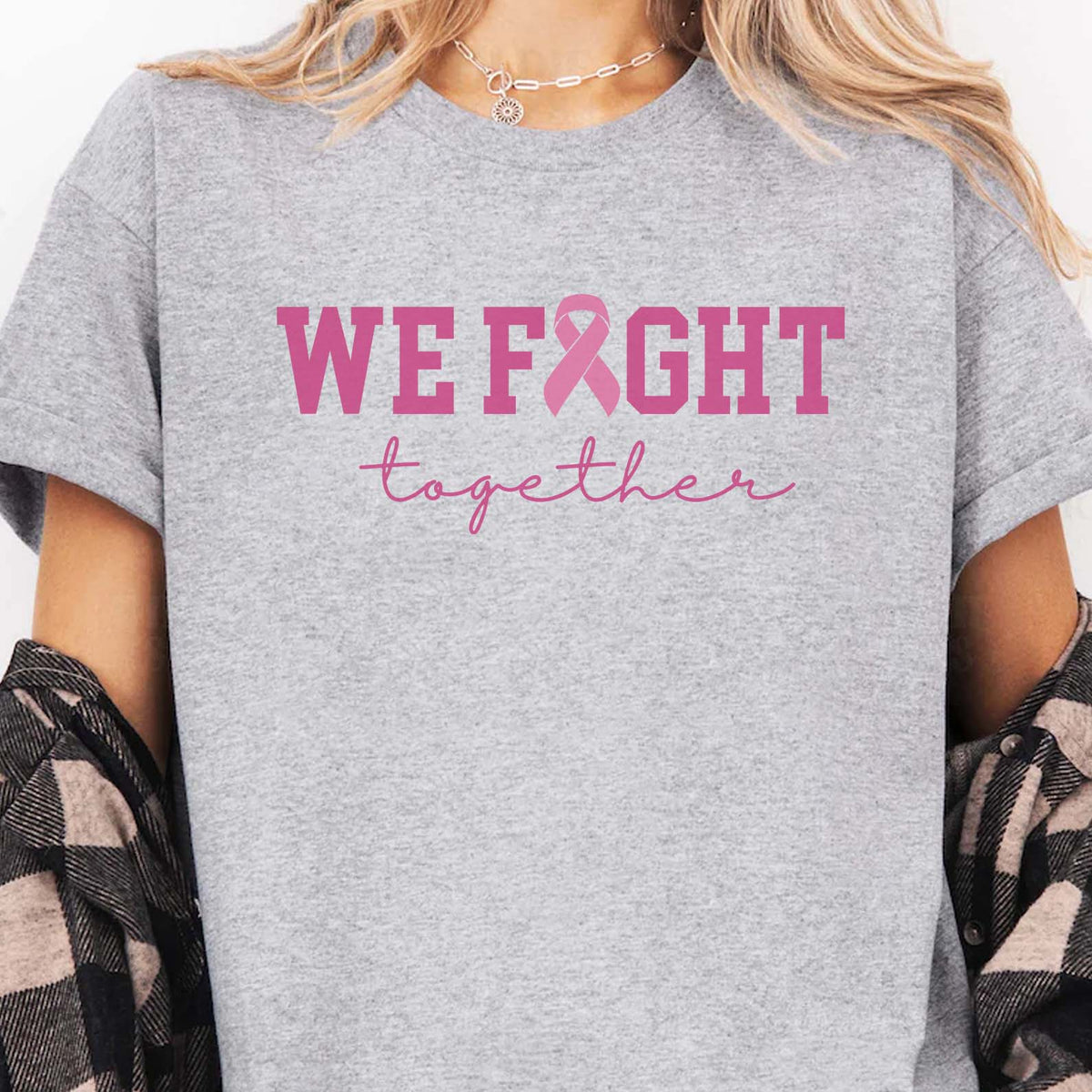 We Fight Together Shirt, Breast Cancer Support Tee, Pink Ribbon Awareness Shirt 686479