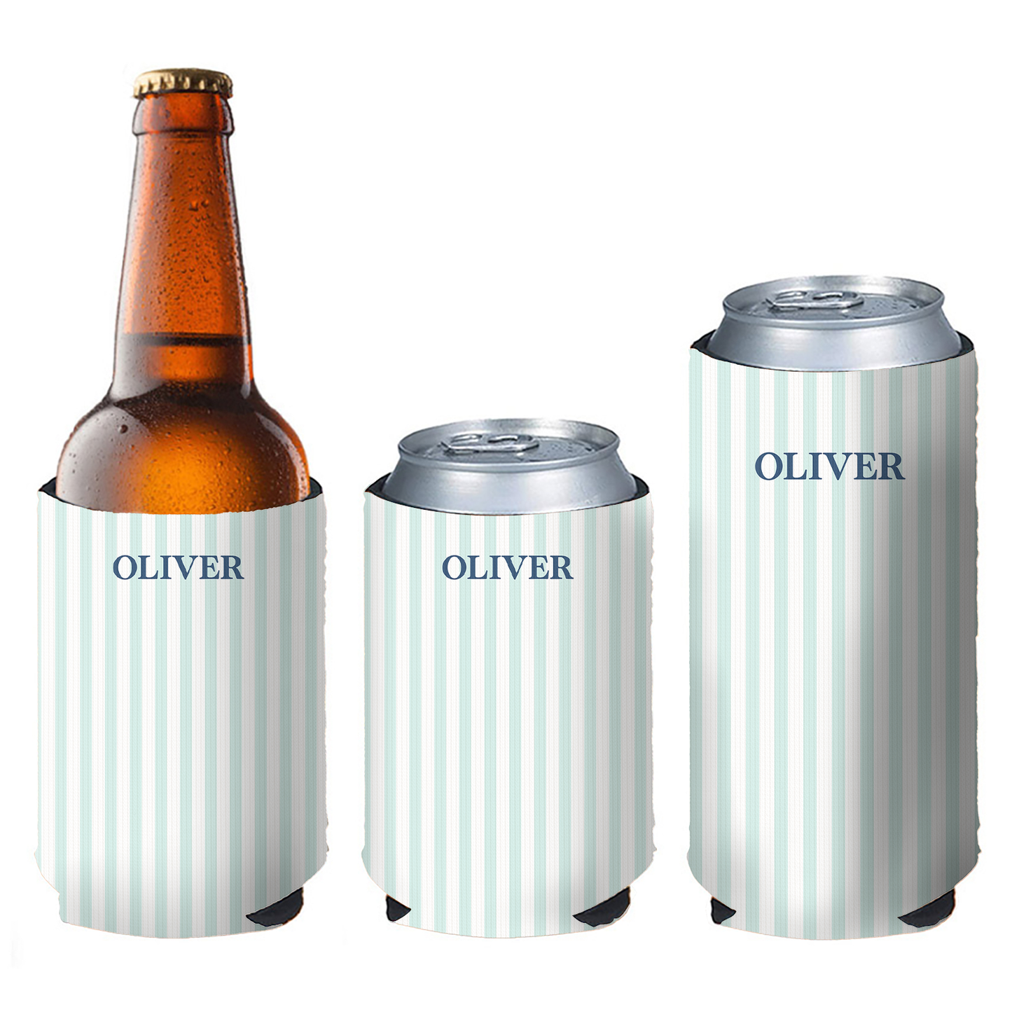 Personalized Monogrammed Can Cooler, Custom Name Can Sleeve, Summer Party Favor, Beach Trip Gift 685543
