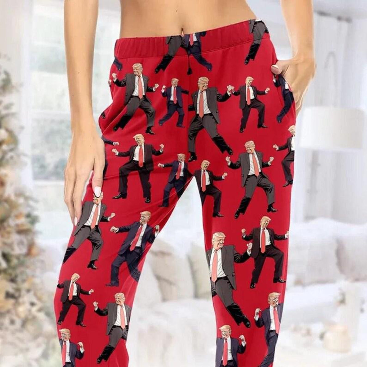 Dancing Trump Pajama Set - Funny Novelty Political Christmas Sleepwear Gift 686450 WFD