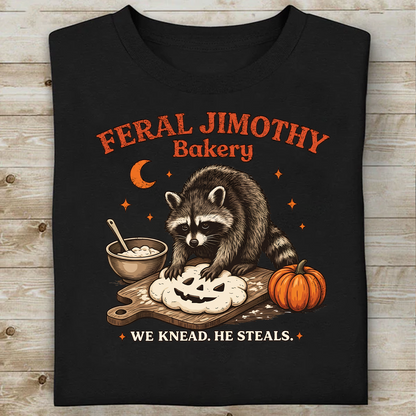 Feral Jimothy Bakery Shirt, Spooky Season Raccoon Halloween Tee, Raccoon Lover Gift 685822