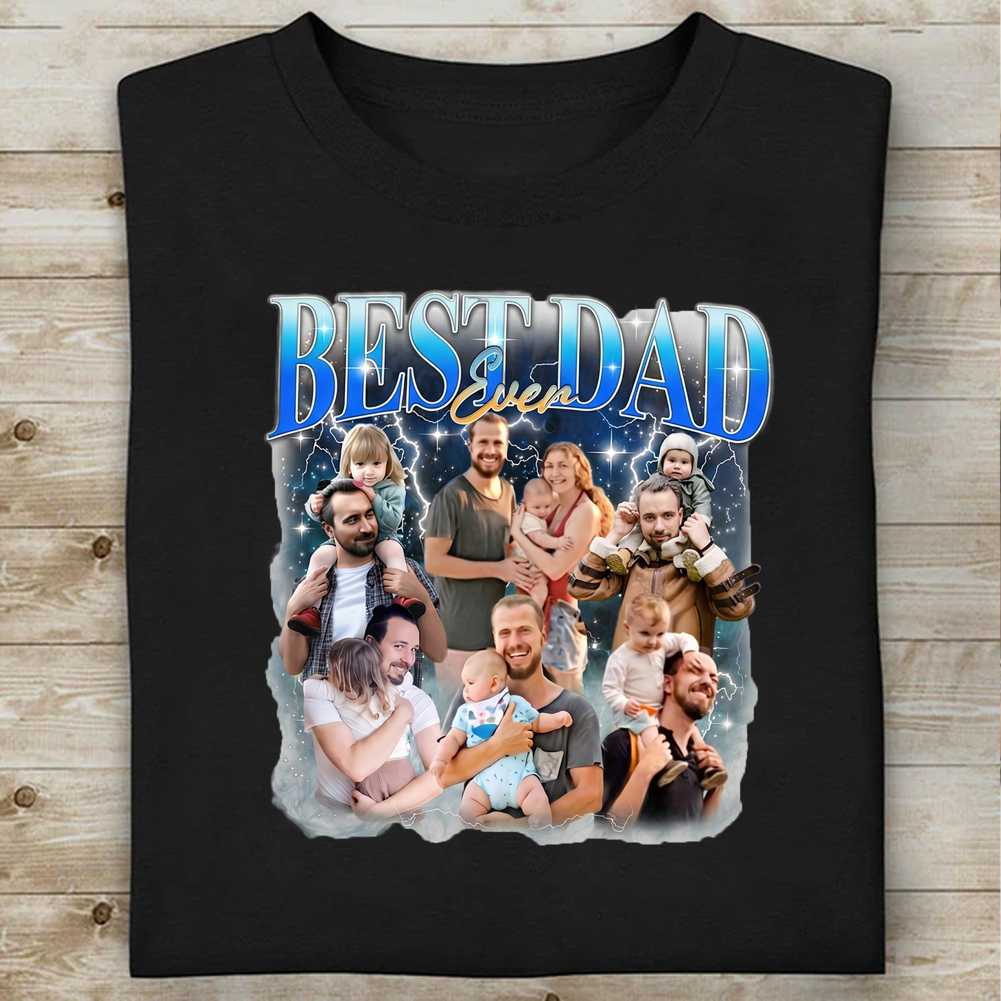 Custom Photo Best Dad Ever Dark Shirt, Personalized Tee Gift For Dad, Father’s Day Gift 685040