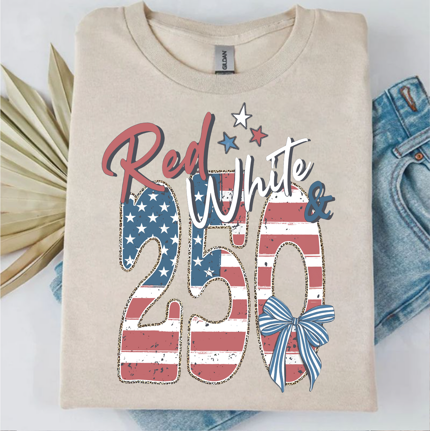 Red White & 250 Anniversary - Coquette Bow Bright Shirt | Patriotic Tee 684461