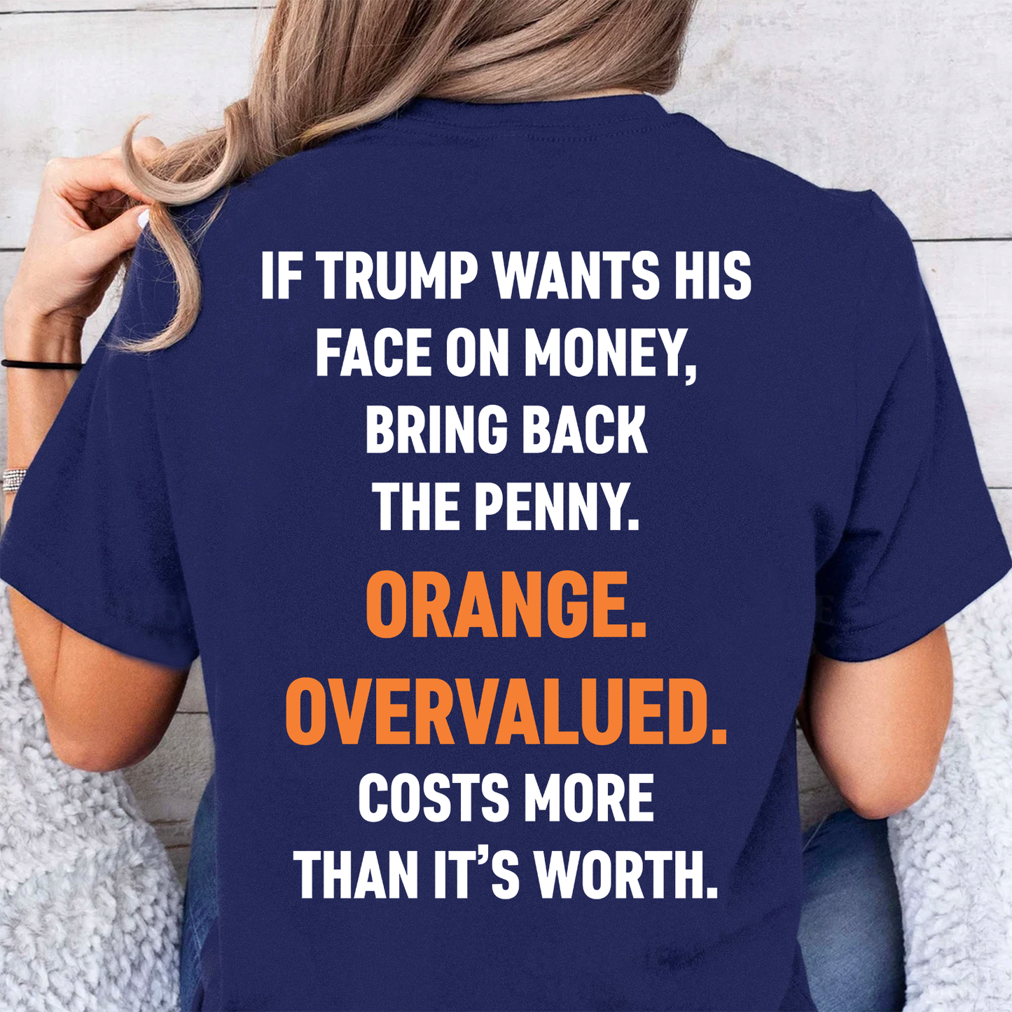 Funny Anti Trump "Bring Back The Penny" Backside Dark Shirt, Penny Joke Tee, Funny Quote Shirt 685745