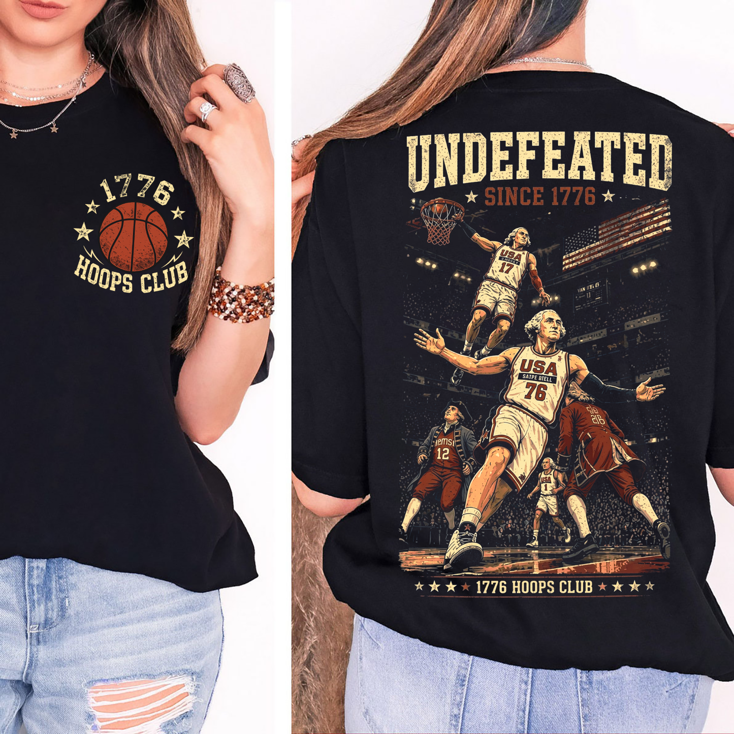 USA 250th Anniversary Pocket & Back Dark Shirt, Funny Undefeated Since 1776 Tee, Patriotic 4th Of July Gift 685410