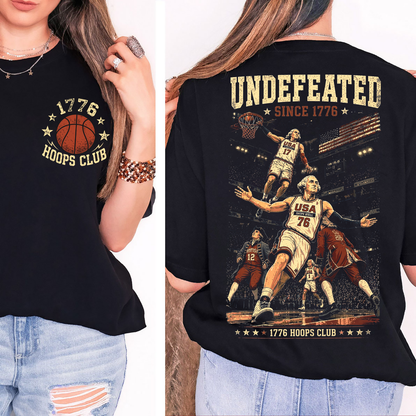 USA 250th Anniversary Pocket & Back Dark Shirt, Funny Undefeated Since 1776 Tee, Patriotic 4th Of July Gift 685410