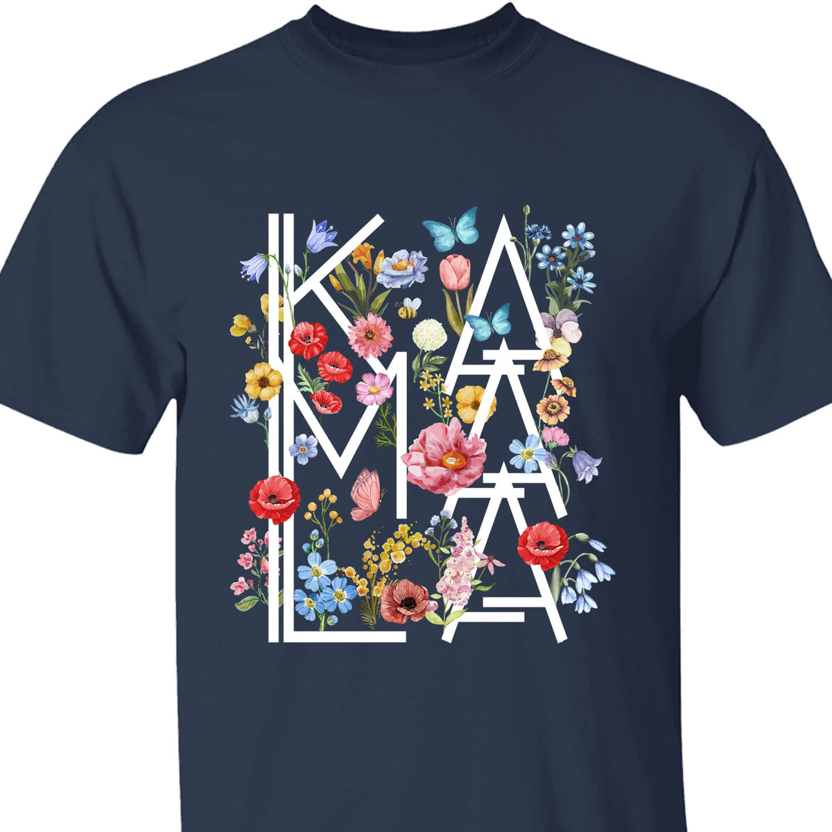 Florals Kamala Shirt | Kamala Harris 2024 Shirt | Democrat Shirt Dark T1512 - KH2