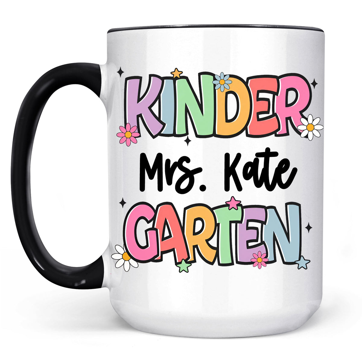 Personalized Kindergarten Teacher Mug | Back to School White Mug Accent Mug | Custom Mug for Teachers 682576