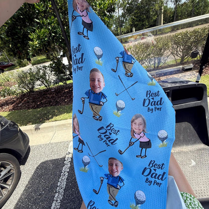 Golf Towel With Kids Photo, Personalized Golf Towel, Custom Photo Golf Towel, Father’s Day Golf Gift 685005