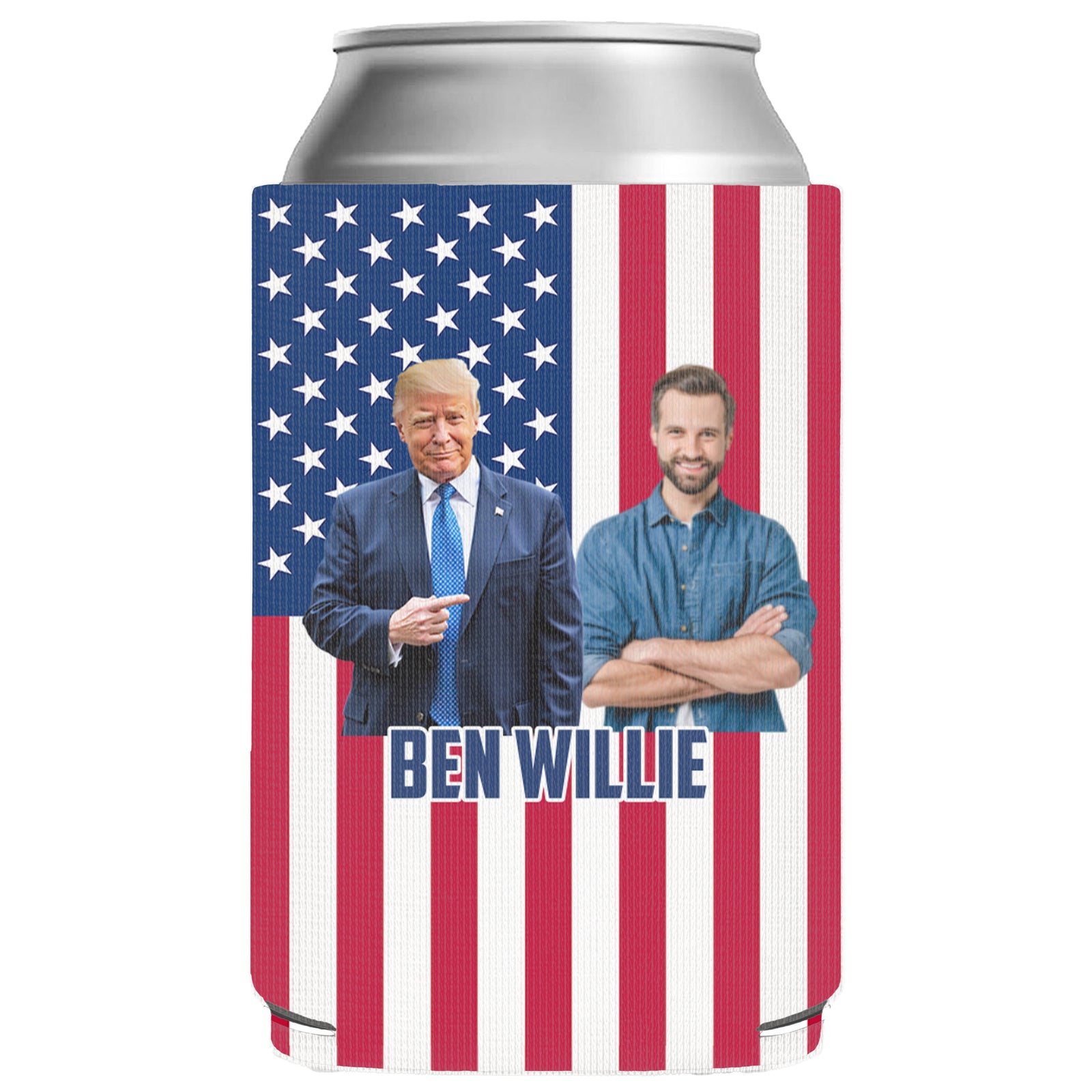 Personalized Photo With Trump Can Cooler | President Trump Can Holder | Family Gift Can Sleeve For Drinks 682434 - GOP