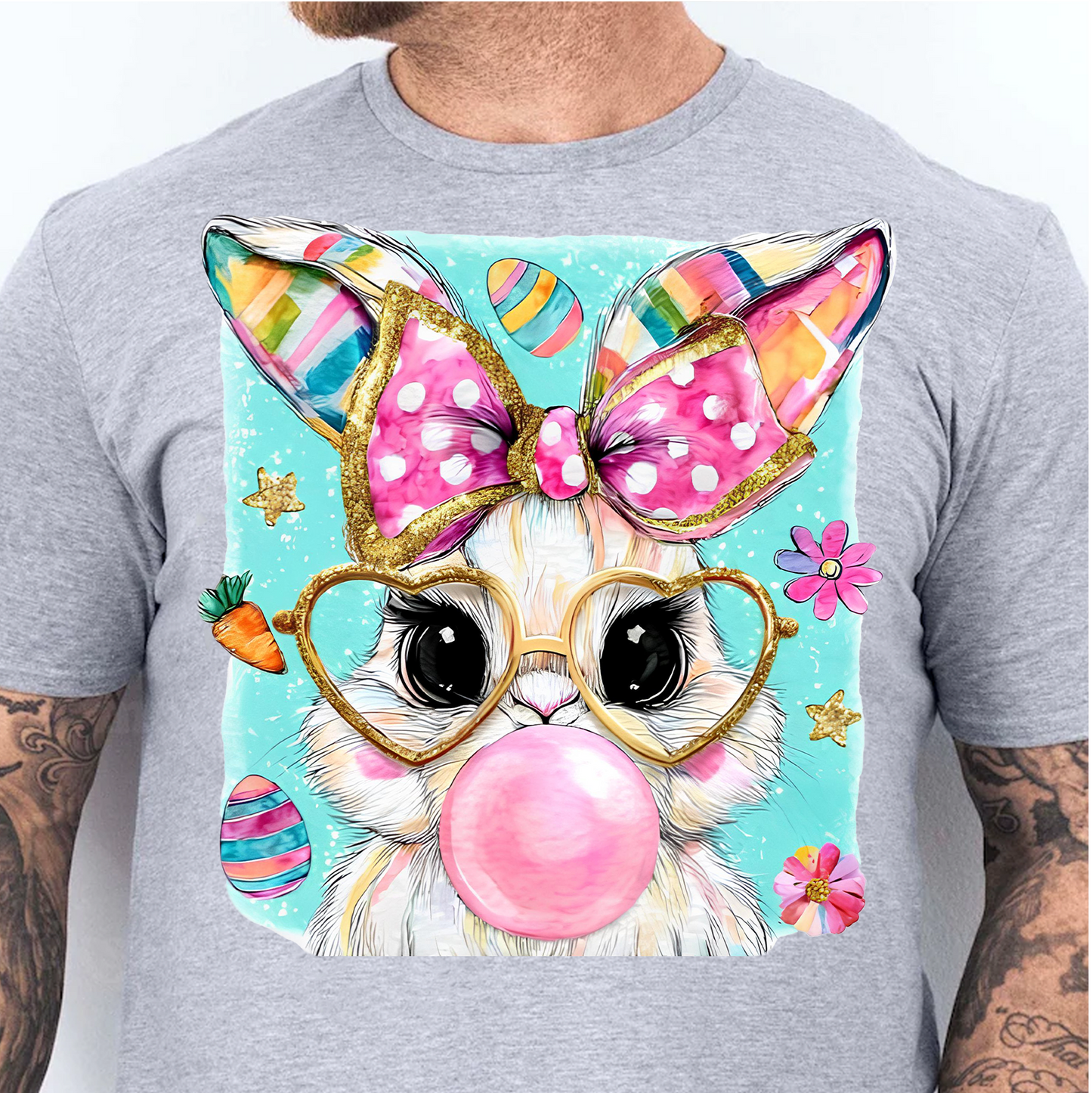 Easter Bunny - Bunny Blowing Bubblegum Bright Shirt | Easter Day T-Shirt 684446