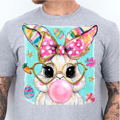 Easter Bunny - Bunny Blowing Bubblegum Bright Shirt | Easter Day T-Shirt 684446